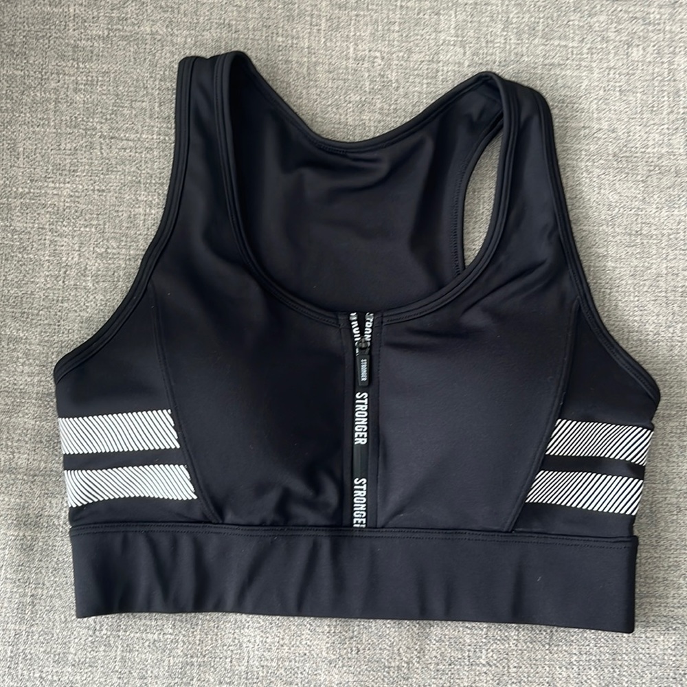 Stronger Black Sports Bra